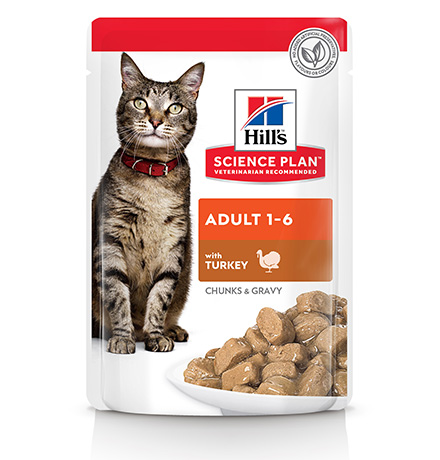 Купить Hills Science Plan Adult Turkey / Паучи Хиллс для взрослых кошек от 1 года до 6 лет Индейка (цена за упаковку) за 1100.00 ₽