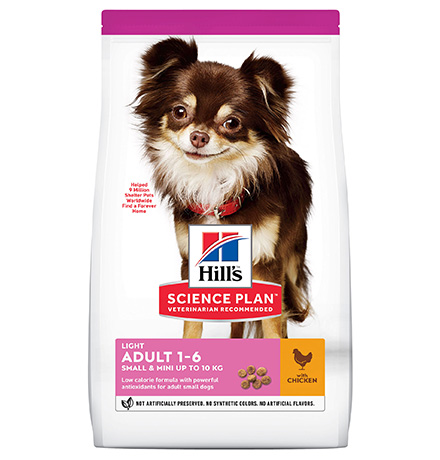 Hills Science Plan Light Small & Mini Adult / Сухой корм Хиллс для собак Мелких пород склонных к набору веса Курица