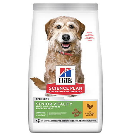 Hills Science Plan Senior Vitality Mature Adult 7+ Small & Mini Chicken / Сухой корм Хиллс для собак Мелких пород старше 7 лет Курица c рисом