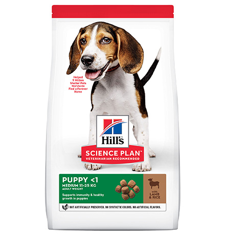 Купить Hills Science Plan Puppy Medium / Cухой корм Хиллс для Щенков Средних пород Ягненок с рисом за 670.00 ₽