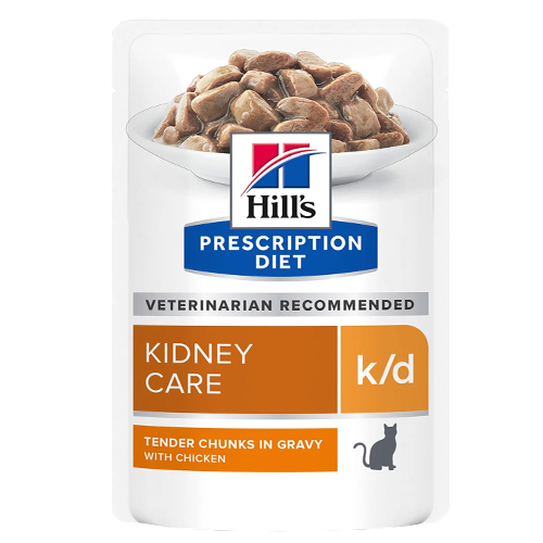 Hills Prescription Diet k\d Kidney Care Chicken / Лечебные паучи Хиллс для кошек при Заболеваниях Почек Курица (цена за упаковку) 