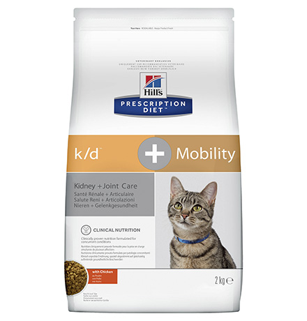 Hills Prescription Diet Feline k\d + Mobility / Лечебный корм Хиллс для кошек при Заболеваниях Почек + Суставы