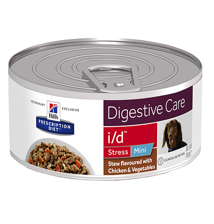 

Hills Prescription Diet i/d Stress Mini Canine / Лечебные консервы Хиллс i/d для собак Мелких пород Заболевание ЖКТ + Cтресс (нарушение пищеварения) Рагу с Курицей и добавлением овощей (цена за упаковку), Hills Prescription Diet i