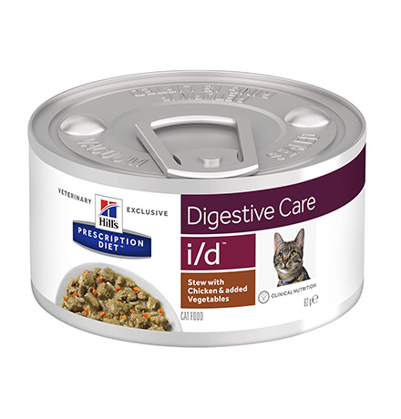

Hills Prescription Diet i\d Digestive Care / Лечебные консервы Хиллс для кошек при Заболеваниях ЖКТ Курица овощи (цена за упаковку), Hills Prescription Diet i\d Digestive Care
