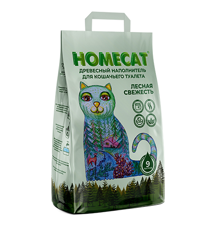 Купить Homecat Лесная свежесть / Древесный наполнитель Хоумкэт для кошачьего туалета Мелкие гранулы за 144.00 ₽