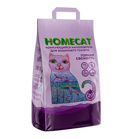 Купить Homecat Горная свежесть / Комкующийся наполнитель Хоумкэт для кошачьего туалета за 413.00 ₽