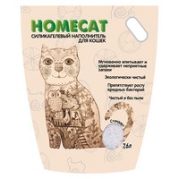 Homecat / Силикагелевый наполнитель Хоумкэт для кошачьего туалета Стандарт без запаха 