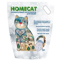 Homecat / Силикагелевый наполнитель Хоумкэт для кошачьего туалета аромат Морозная свежесть 