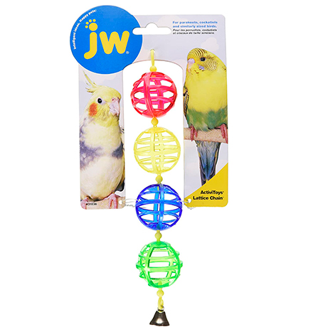 Купить JW Activitoys Lattice Chain / Игрушка для птиц Цепочка из решетчатых шариков с колокольчиком пластик за 320.00 ₽