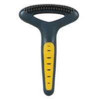 

JW Grip Soft Fouble Row Undercoat Rake / Расческа-грабли для собак с Двумя рядами зубьев, JW Grip Soft Fouble Row Undercoat Rake