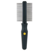 

JW Grip Soft Double Sided Comb / Расческа для собак Двухсторонняя Частые и Редкие зубья, JW Grip Soft Double Sided Comb