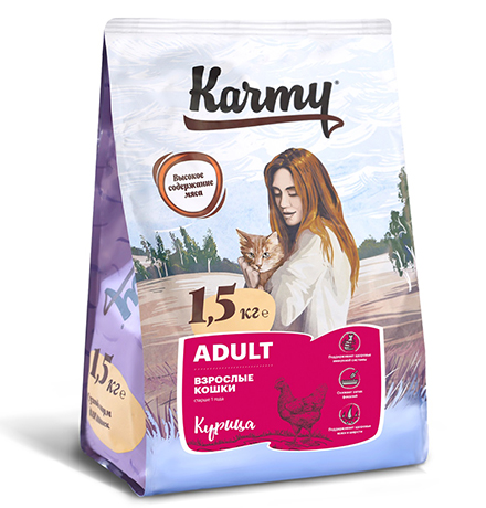 

Karmy Adult / Сухой корм Карми для взрослых кошек Курица, Karmy Adult