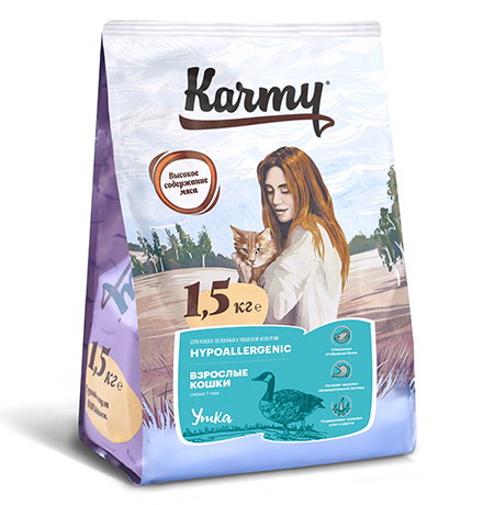 Karmy Hypoallergenic / Сухой корм Карми для кошек Гипоаллергенный Утка 