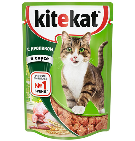

Kitekat / Паучи Китикет для кошек Кролик в соусе (цена за упаковку), Kitekat