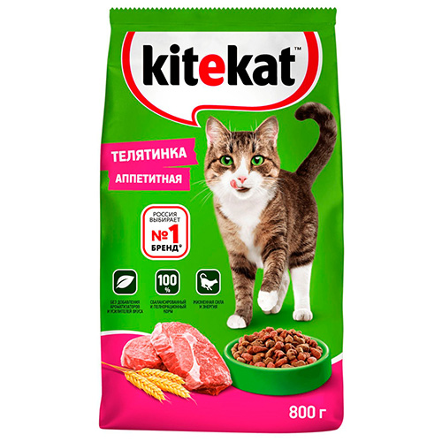Kitekat Китикет Сухой корм для кошек Аппетитная Телятинка