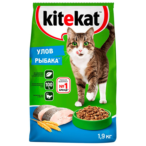 Kitekat Китикет Сухой корм для кошек Улов Рыбака