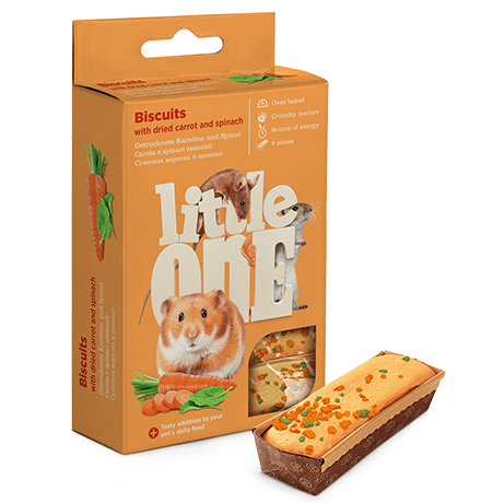 Little One Biscuits Dried Сarrot / Бисквиты Литтл Уан для Хомяков Крыс Мышей Песчанок с Морковью