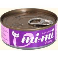 Mi-Mi Консервы для Кошек и Котят Кусочки тунца с креветками в желе Цена за упаковку 80 г по 24 шт 