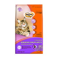 Мнямс Hairball & Indoor Сухой корм для Домашних кошек для выведения комков шерсти из желудка с Ягненком