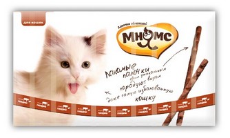 Мнямс Лакомство для кошек Лакомые палочки 13,5 см Говядина и Печень