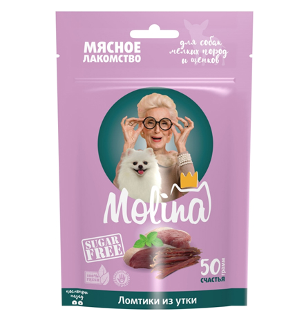 Molina / Лакомство Молина для собак Мелких пород Ломтики из Утки