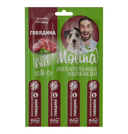 Molina / Лакомство Молина для собак Жевательные колбаски Говядина 