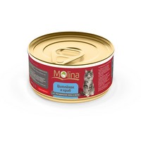 Купить Molina / Консервы Молина для кошек Цыпленок с крабами в желе (цена за упаковку) за 1660.00 ₽