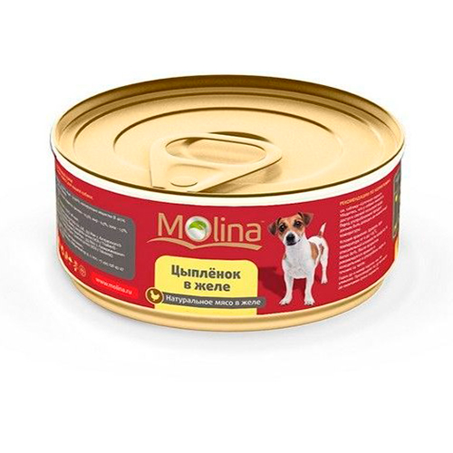 Molina / Консервы Молина для собак Цыпленок с говядиной в желе (цена за упаковку)