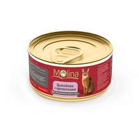 

Molina / Консервы Молина для кошек Цыпленок с креветками в соусе (цена за упаковку), Molina
