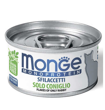 

Monge Сat Monoprotein / Консервы Монж Монопротеиновые для кошек Хлопья Кролика (цена за упаковку), Monge Сat Monoprotein