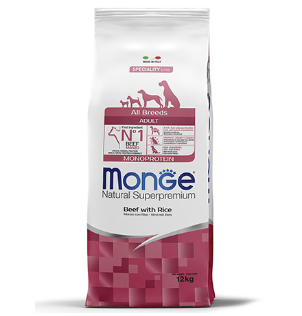 Monge Dog Monoprotein Adult All Breeds Beef with Rice / Сухой корм Монж Монопротеиновый для собак всех пород Говядина с рисом
