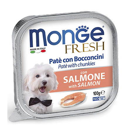 Купить Monge Dog Fresh Salmon / Влажный корм Консервы Монж Фреш для взрослых собак Лосось (цена за упаковку) за 3132.00 ₽