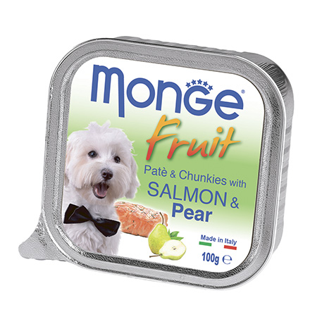 

Monge Dog Fruit Salmon / Влажный корм Консервы Монж Фрукт для взрослых собак Лосось с Грушей (цена за упаковку), Monge Dog Fruit Salmon