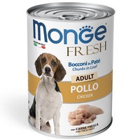 Купить Monge Dog Fresh Adult Chunks in Loaf Chicken / Влажный корм Консервы Монж для взрослых собак Мясной рулет с Курицей (цена за упаковку) за 4629.00 ₽