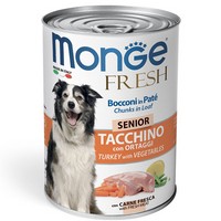 

Monge Dog Fresh Senior Chunks in Loaf Turkey with Vegetables / Влажный корм Консервы Монж для Пожилых собак Мясной рулет с Индейкой и овощами (цена за упаковку), Monge Dog Fresh Senior Chunks in Loaf Turkey with Vegetables