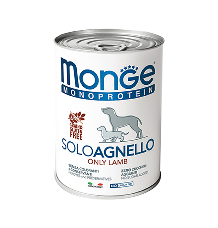 Monge Dog Monoproteico Solo Lamb / Влажный корм Паштет Монж Монопротеиновый для взрослых собак Ягнёнок (цена за упаковку)