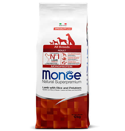 Monge Dog Monoprotein Speciality Adult Lamb & Rice / Сухой корм Монж для взрослых собак всех пород Ягненок с рисом и картофелем