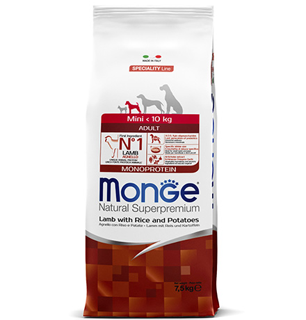 Monge Dog Monoprotein Speciality Adult Mini Lamb & Rice / Сухой корм Монж для взрослых собак Мелких пород Ягненок с рисом и картофелем