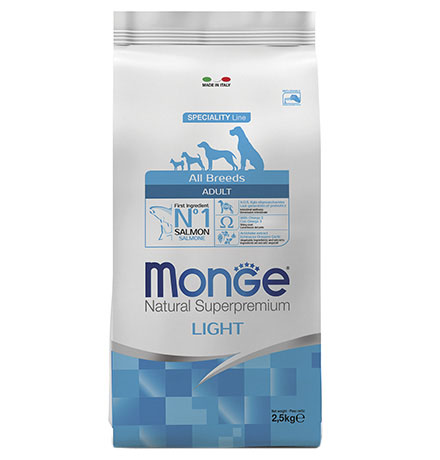 Monge Dog Speciality Light Salmon & Rice / Сухой корм Монж Спешиалити для собак всех пород Низкокалорийный Лосось с рисом