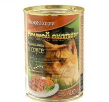 Ночной охотник / Консервы для кошек Мясное ассорти кусочки в соусе (цена за упаковку) 