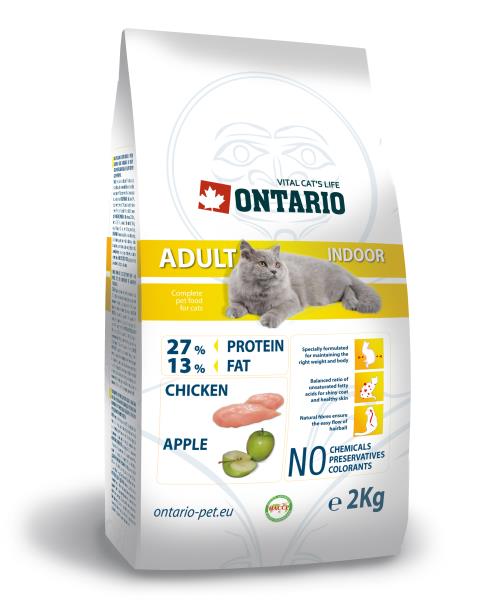 

Ontario Adult Indoor / Сухой корм Онтарио для Домашних кошек с Цыпленком, Ontario Adult Indoor