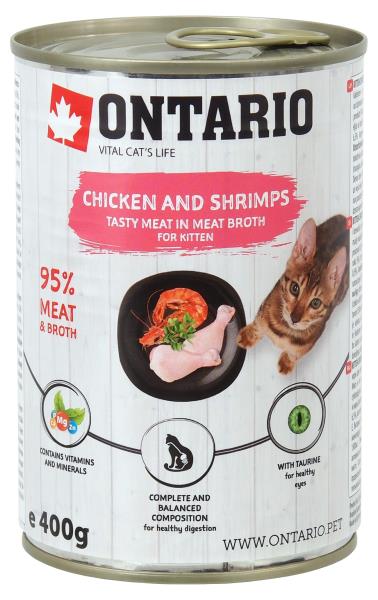 Ontario Kitten Chicken Schrimps Rice Salmon Oil / Консервы Онтарио для Котят Курица Креветки и рис (цена за упаковку)