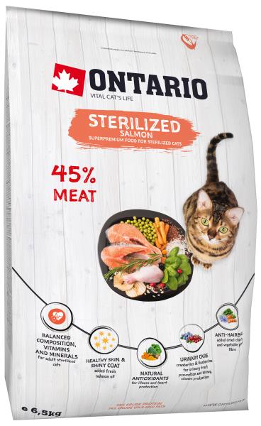 Купить Ontario Sterilised Salmon / Сухой корм Онтарио для Стерилизованных кошек с Лососем за 4780.00 ₽