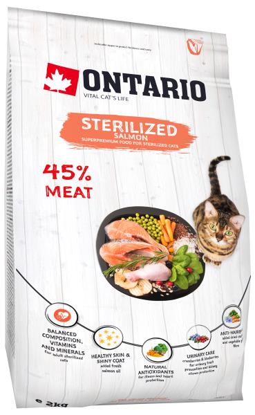 Купить Ontario Sterilised Salmon / Сухой корм Онтарио для Стерилизованных кошек с Лососем за 1290.00 ₽