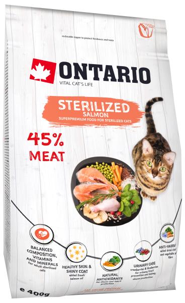 Ontario Sterilised Salmon / Сухой корм Онтарио для Стерилизованных кошек с Лососем