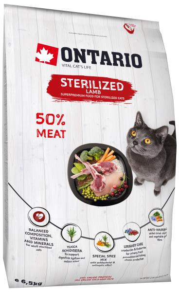 Купить Ontario Sterilised Lamb / Сухой корм Онтарио для Стерилизованных кошек с Ягненком за 3830.00 ₽