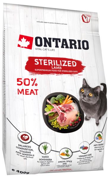 Ontario Sterilised Lamb / Сухой корм Онтарио для Стерилизованных кошек с Ягненком