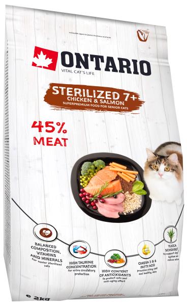 

Ontario Sterilised 7+ / Сухой корм Онтарио для Пожилых Стерилизованных кошек с Курицей, Ontario Sterilised 7+