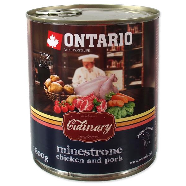 Ontario Culinary Minestrone Chicken Pork / Консервы Онтарио для собак Минестроне с Курицей и свининой (цена за упаковку) 