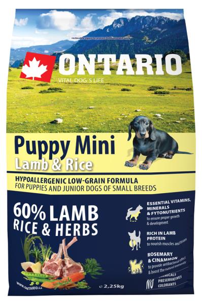 Ontario Puppy Mini Lamb & Rice / Сухой корм Онтарио для Щенков Мелких пород с Ягненком и рисом 